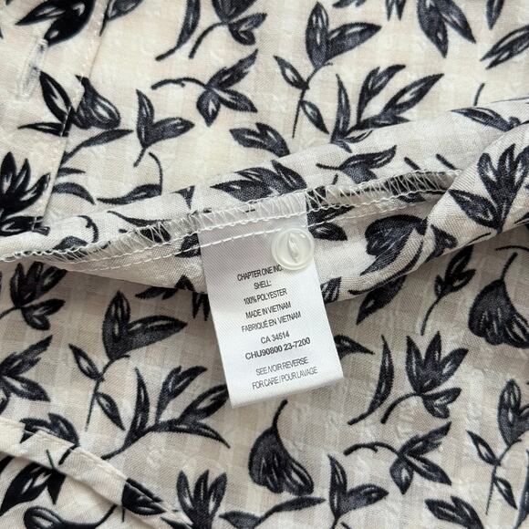 Haven & Blair Floral V-Neck Button Up Blouse Long Sleeve, Size Small - Picture 5 of 6